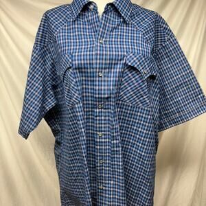 Blue and white plaid western